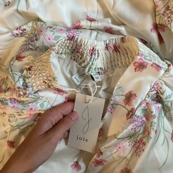 Joie Designer Silky Floral Botanical Two Piece Dress Set Skirt Crop Top XS 0-2 - Picture 7 of 8